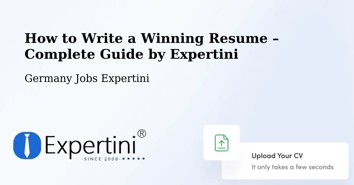 Resume Writing Guide for Job Seekers – Rinteln - Rinteln, Germany Jobs Expertini